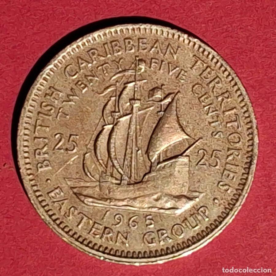 Monete antiche di Europa: 25 centavos de los Territorios Brit&aacute;nicos del Caribe, 1965