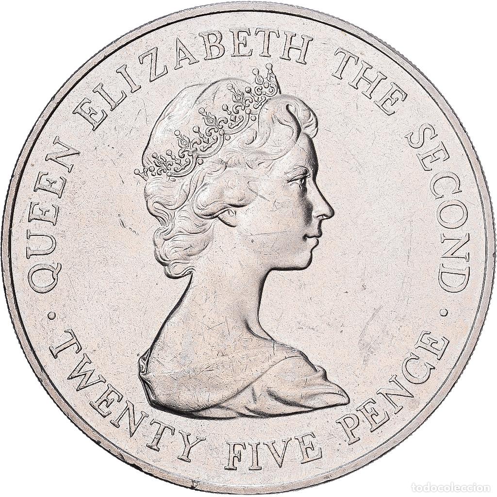 Monedas antiguas de Europa: [#1224416] Guernsey, Elizabeth II, 25 Pence, 1978, Cobre - n&iacute;quel, EBC+, KM:32