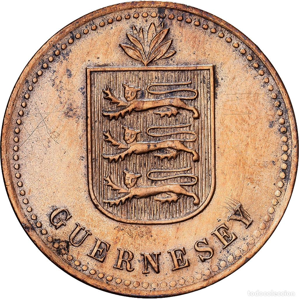Monedas antiguas de Europa: [#1224418] Guernsey, 4 Doubles, 1918, Bronce, MBC, KM:13