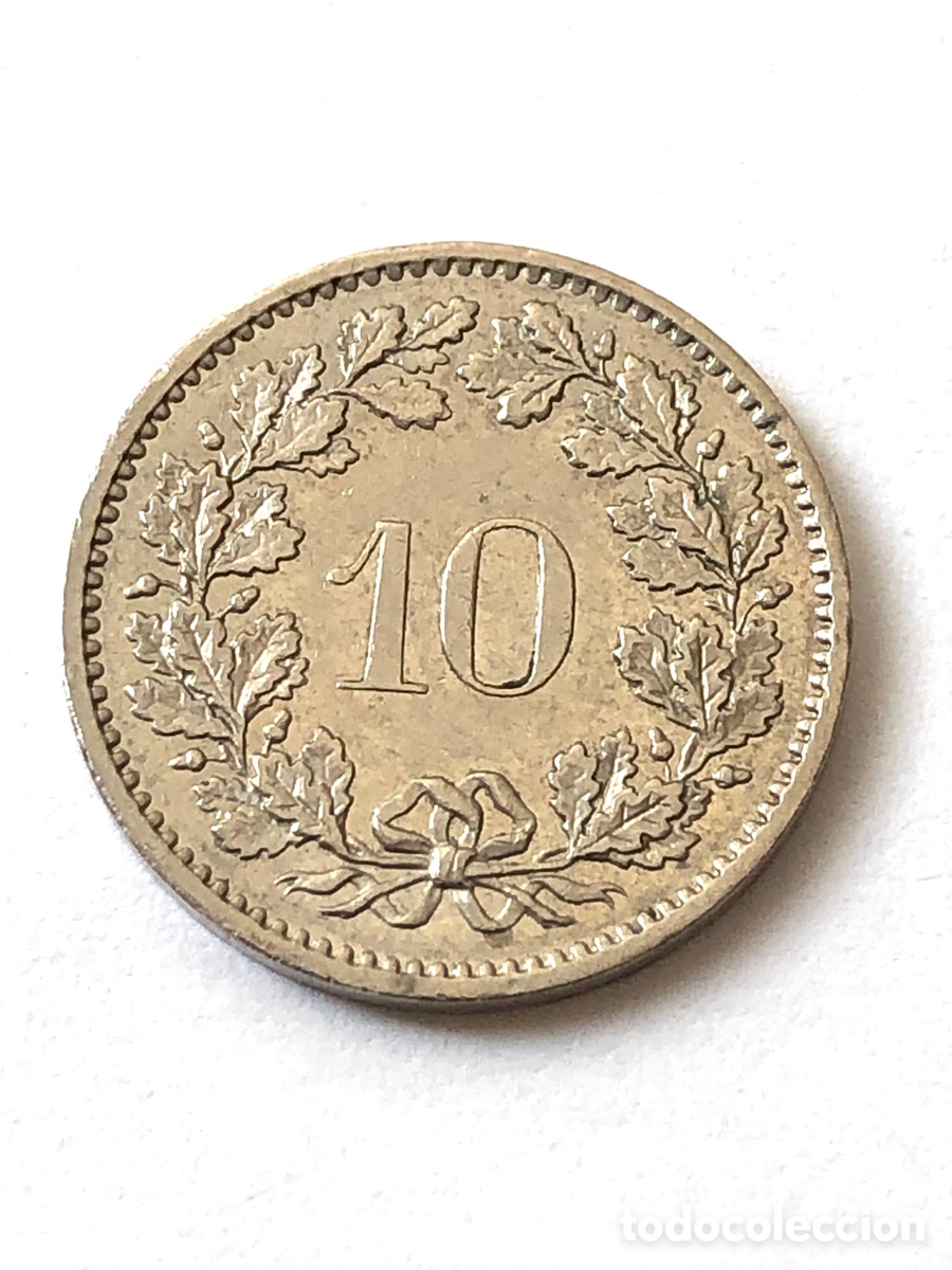Monedas antiguas de Europa: Moneda de Suiza 10 centavos 1975 - Emblema nacional