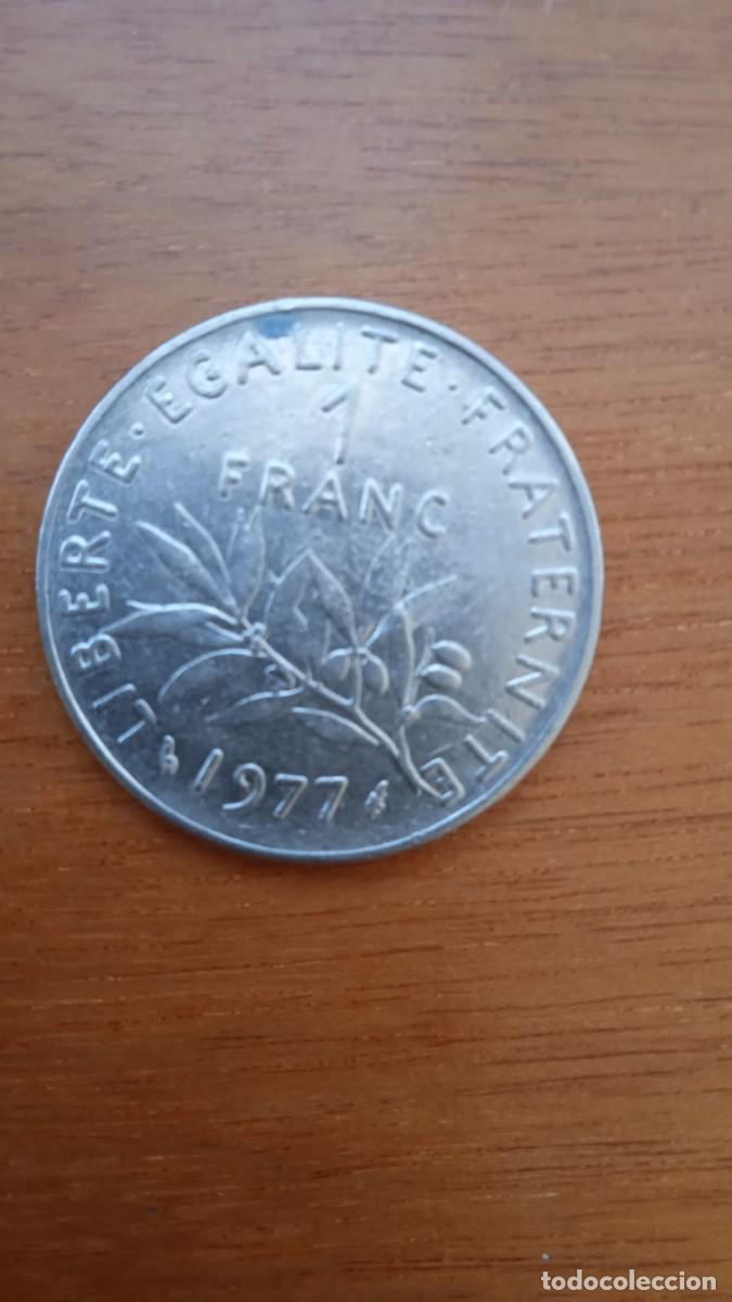 Monedas antiguas de Europa: Moneda de un franco franc&eacute;s. Defectuosa.
