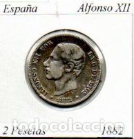 Monedas antiguas de Europa: ESPA&Ntilde;A 1882 (9), 2 PESETAS, ALFONSO XII, AG