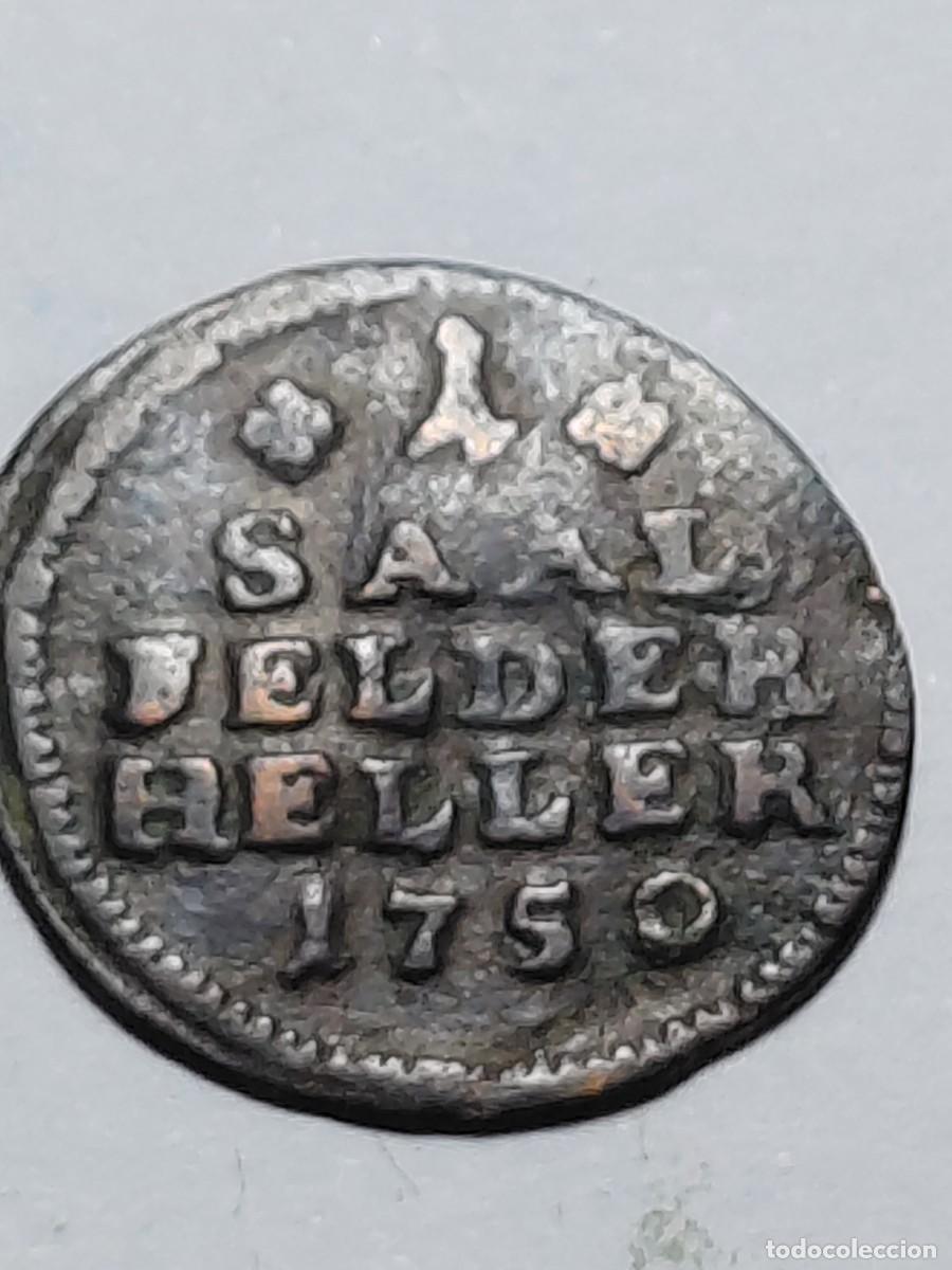 Monedas antiguas de Europa: Sajonia Coburgo Saalfeld - 1 Heller 1750