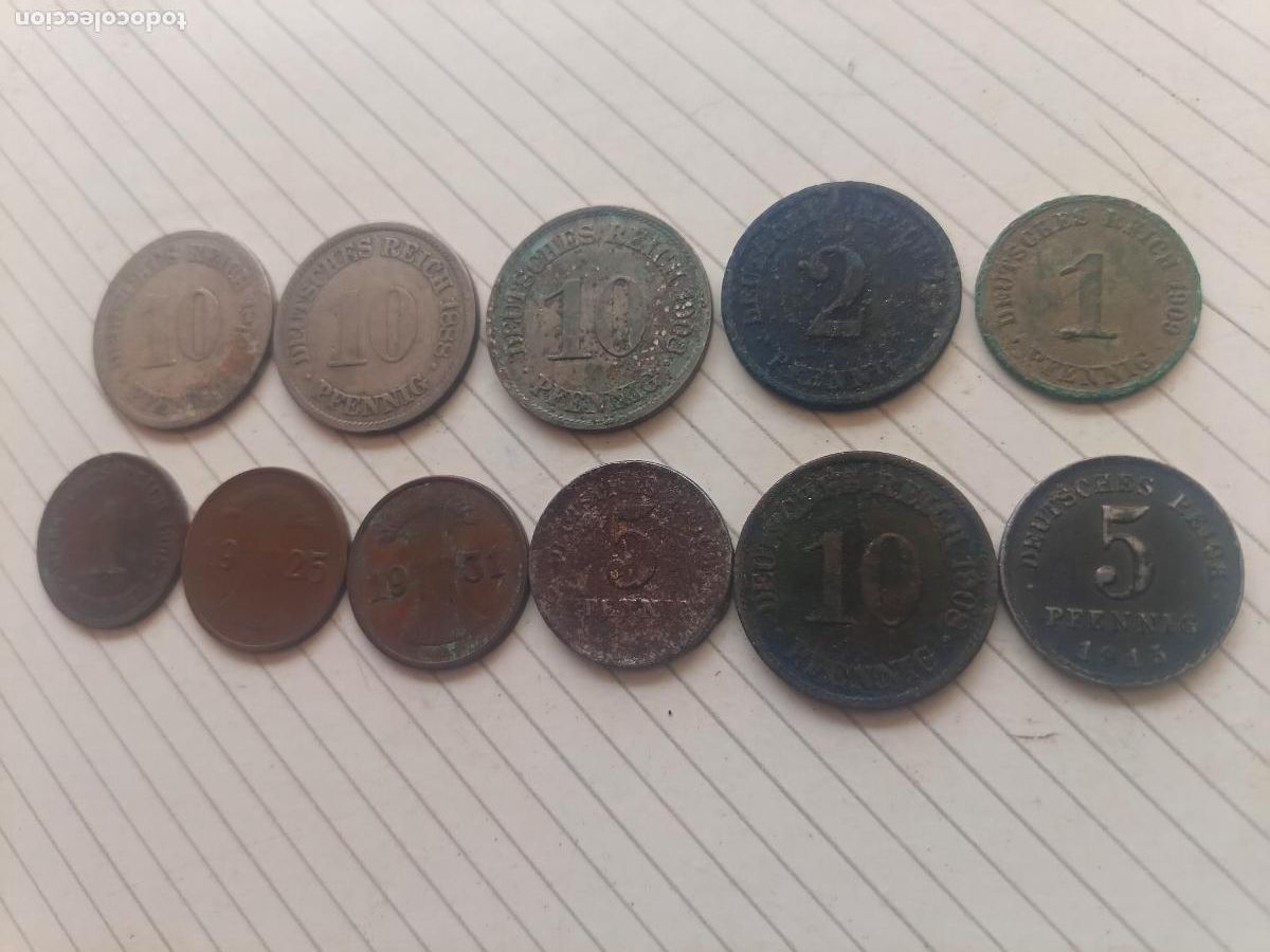 Monedas antiguas de Europa: Alemania: 10 monedas antiguas diferentes