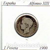 Monedas antiguas de Europa: ESPA&Ntilde;A 1900 (1) , 1 PESETA, ALFONSO XIII, AG