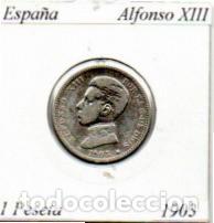 Monedas antiguas de Europa: ESPA&Ntilde;A 1903 , 1 PESETA, ALFONSO XIII, AG