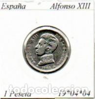 Monedas antiguas de Europa: ESPA&Ntilde;A 1904-04 (1) , 1 PESETA, ALFONSO XIII, AG