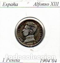 Monedas antiguas de Europa: ESPA&Ntilde;A 1904-04 (2) , 1 PESETA, ALFONSO XIII, AG