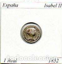 Monedas antiguas de Europa: ESPA&Ntilde;A 1852, 1 REAL, SEVILLA, ISABEL II, AG, MBC