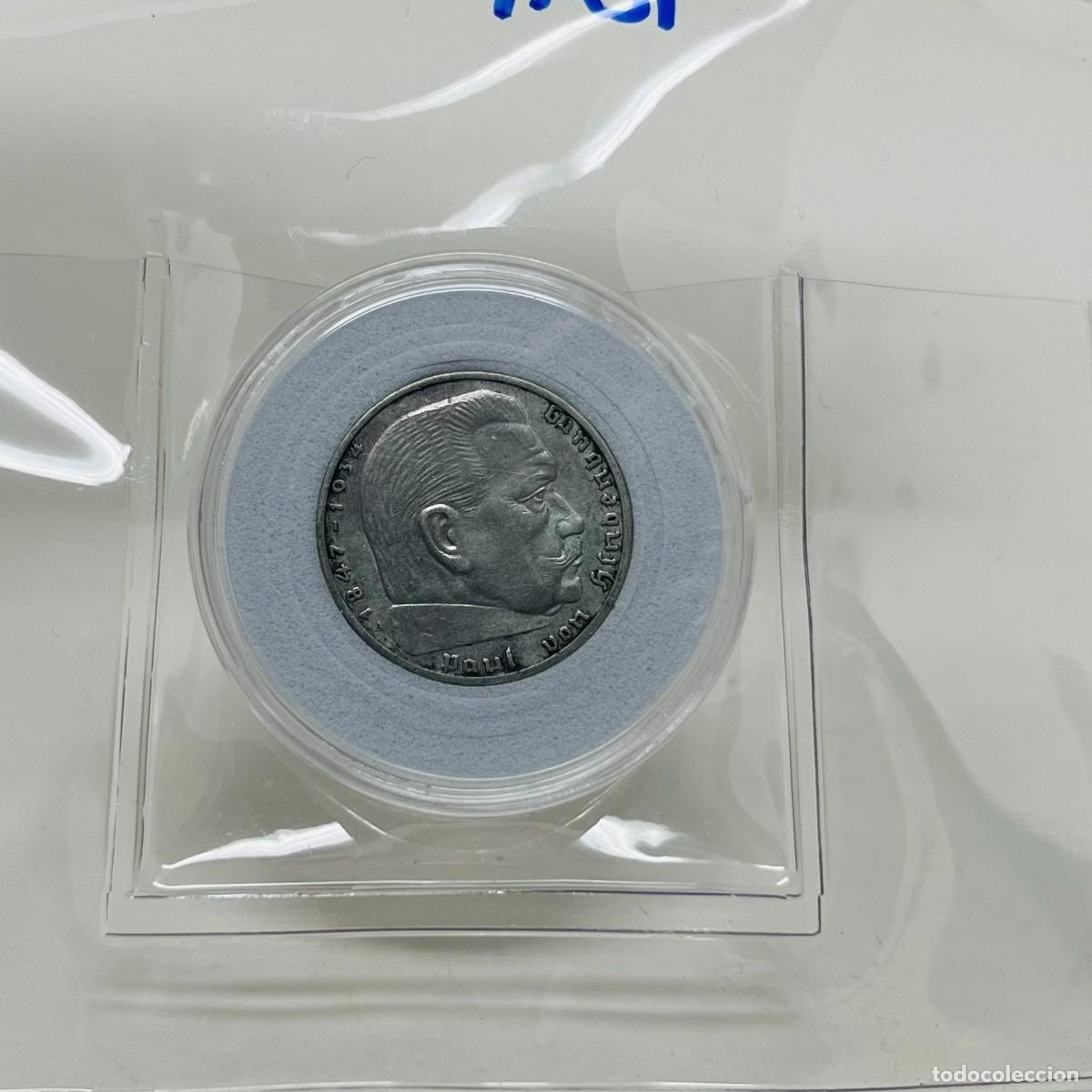 Monedas antiguas de Europa: Moneda Plata 2 Reichsmark Hindenburg Alemania III Reich Certificado Autenticidad Encapsulada