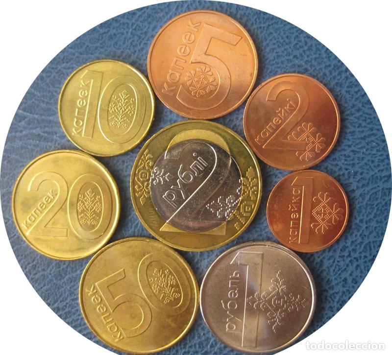 Monedas antiguas de Europa: Bielorrusia, Set de 8 monedas 2009: 1, 2 , 5, 10, 20 y 50 Kopek + 1 y 2 Rublos. /. Sin Circular.