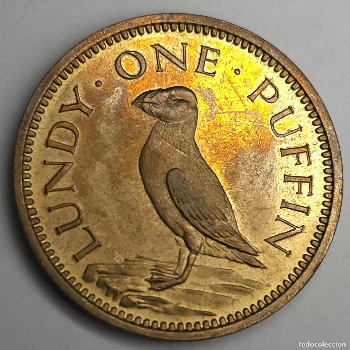 Monedas antiguas de Europa: MONEDA LUNDY ONE PUFFIN 1965 MARTIN COLES HARMAN EBC