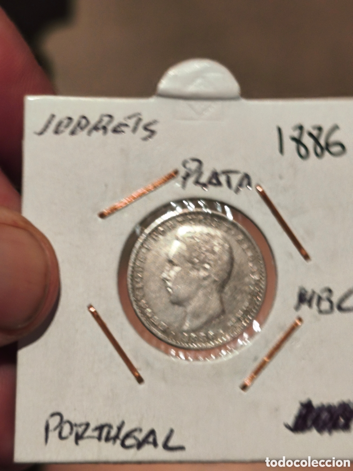 Monedas antiguas de Europa: Moneda de plata de 100 reis de 1886 ,mbc bonits Portugal,ver