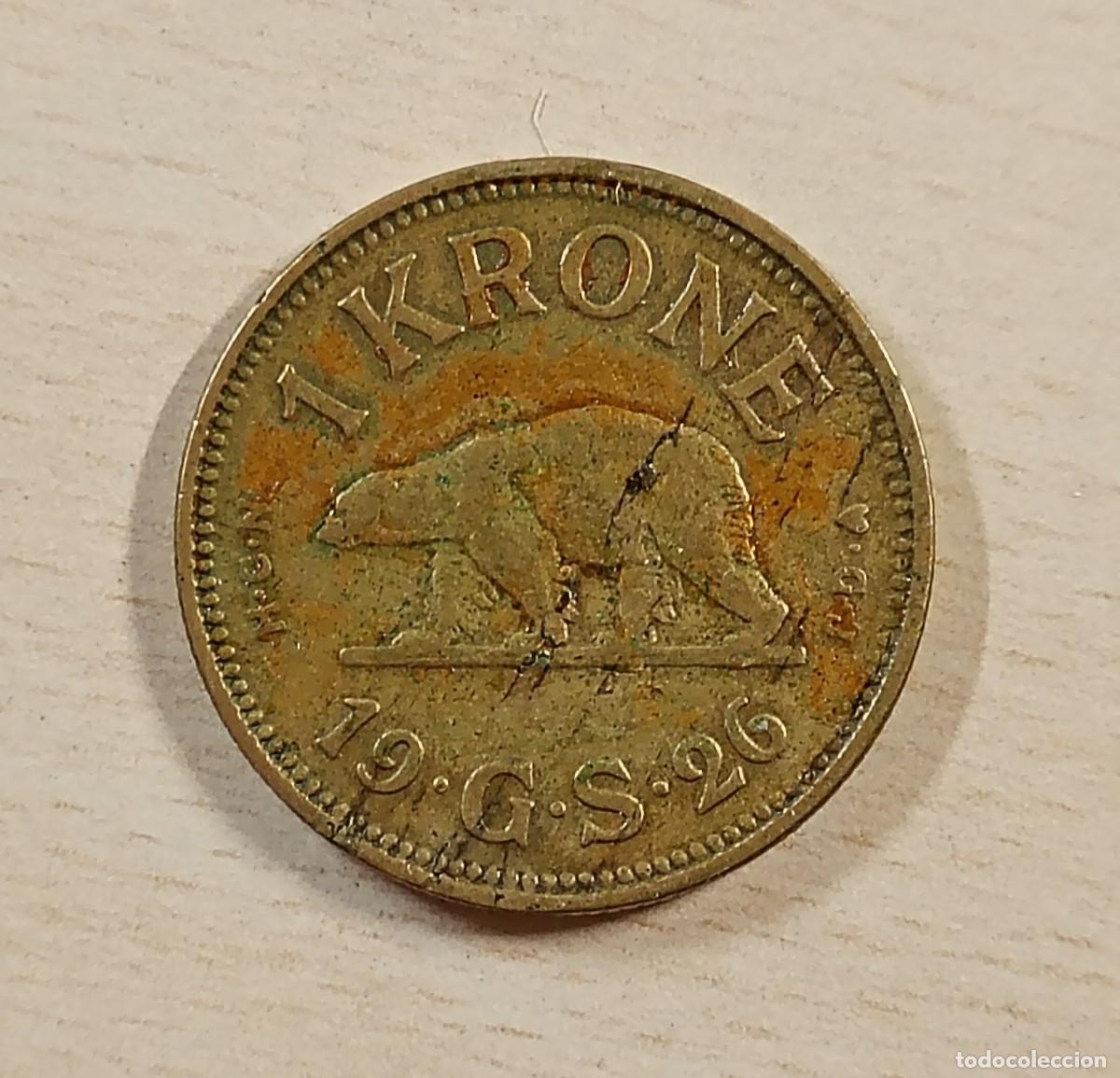 Monedas antiguas de Europa: GROENLANDIA. 1 KRONE 1926