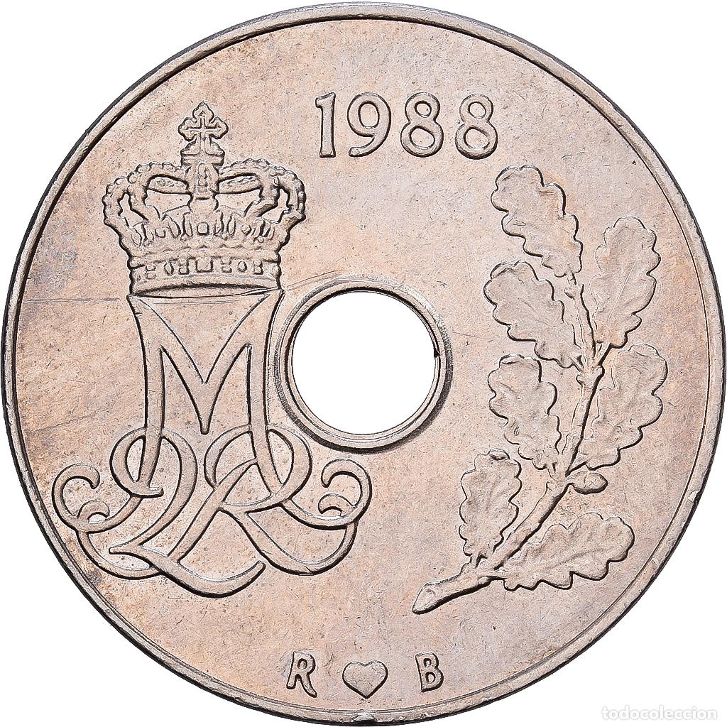 Monedas antiguas de Europa: [#1224519] Dinamarca, Margrethe II, 25 &Ouml;re, 1988, Copenhagen, Cobre - n&iacute;quel, MBC+