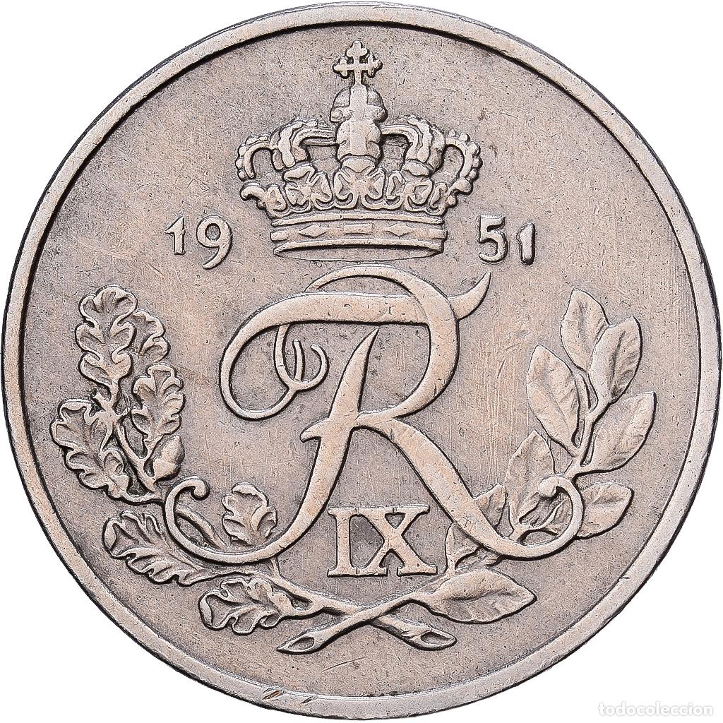 Monedas antiguas de Europa: [#1224525] Dinamarca, Frederik IX, 25 &Ouml;re, 1951, Copenhagen, Cobre - n&iacute;quel, MBC