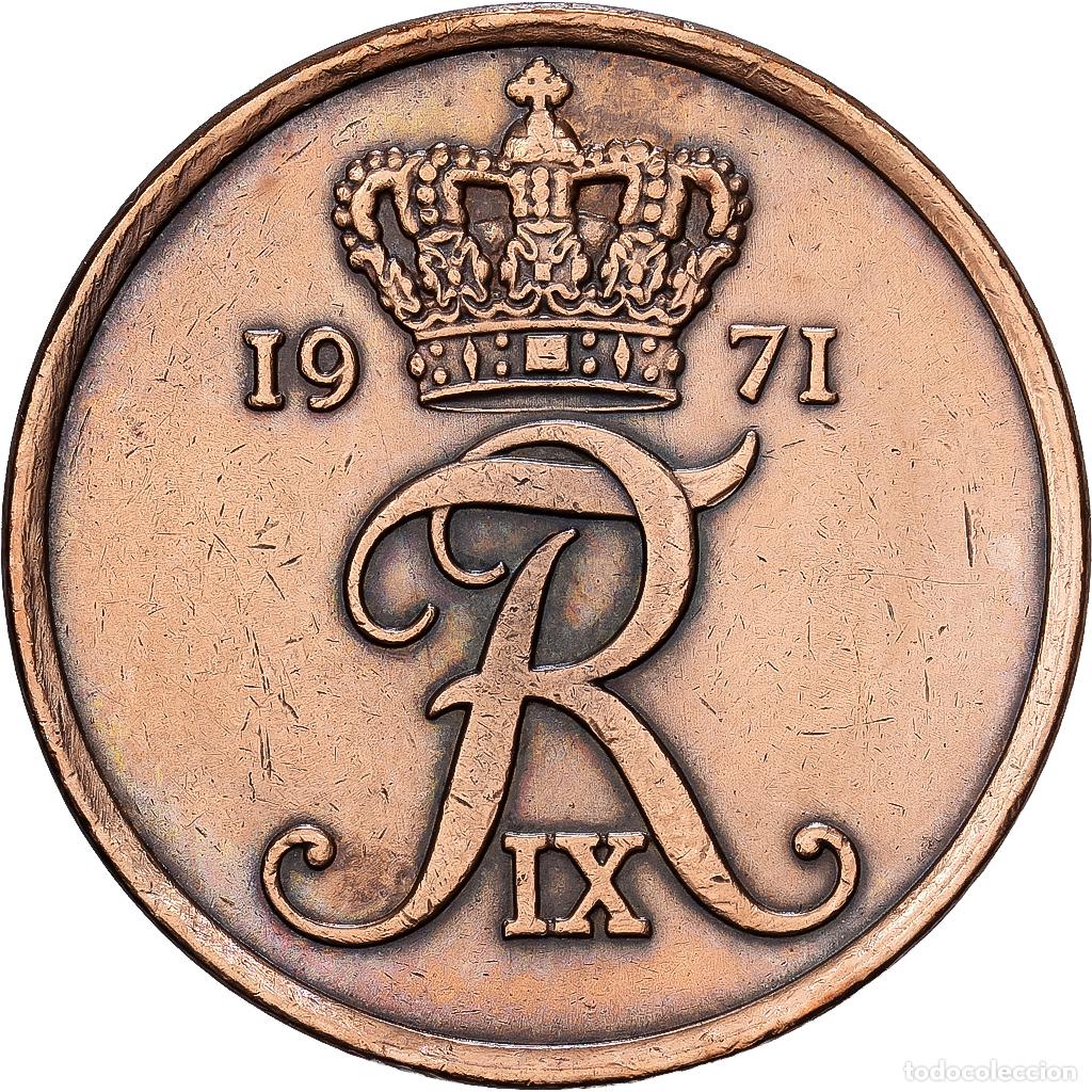 Monedas antiguas de Europa: [#1224526] Dinamarca, Frederik IX, 5 &Ouml;re, 1971, Copenhagen, Bronce, MBC, KM:848.1