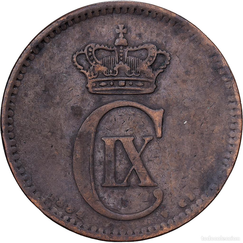 Monedas antiguas de Europa: [#1224529] Dinamarca, Christian IX, 5 &Ouml;re, 1884, Bronce, BC+, KM:794.1