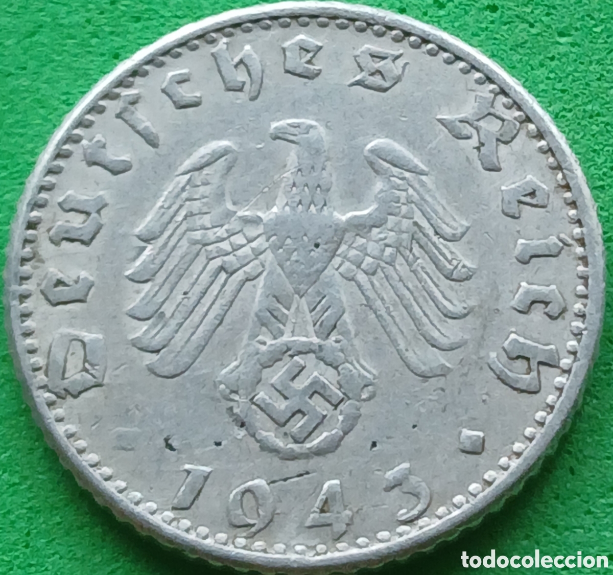Monedas antiguas de Europa: Alemania Tercer Reich 50 reichspfennig 1943 D km#96