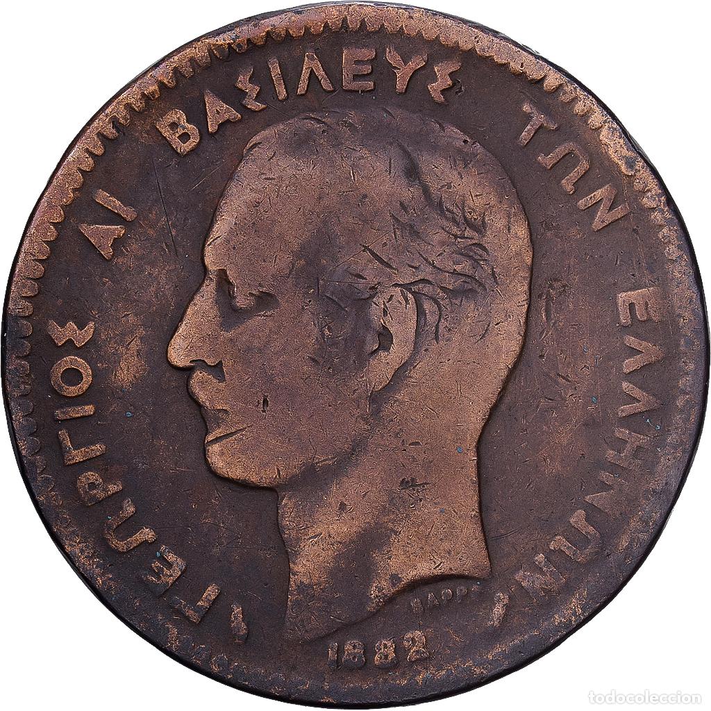 Monedas antiguas de Europa: [#1224560] Grecia, George I, 10 Lepta, 1882, Cobre, BC+, KM:55