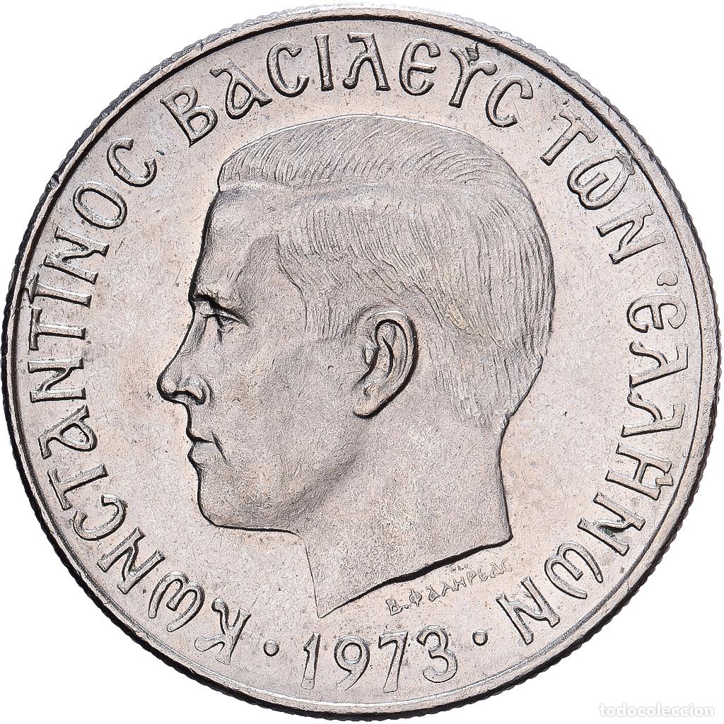 Monedas antiguas de Europa: [#1224568] Grecia, Constantine II, 2 Drachmai, 1973, Cobre - n&iacute;quel, EBC+, KM:99