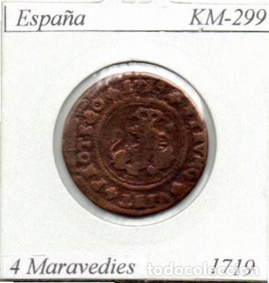 Monedas antiguas de Europa: ESPA&Ntilde;A 1719, 4 MARAVEDIES, ZARAGOZA, KM-299;