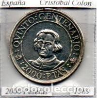 Monedas antiguas de Europa: ESPA&Ntilde;A 1989, 2000 PESETAS, CRISTOBAL COLON, AG;