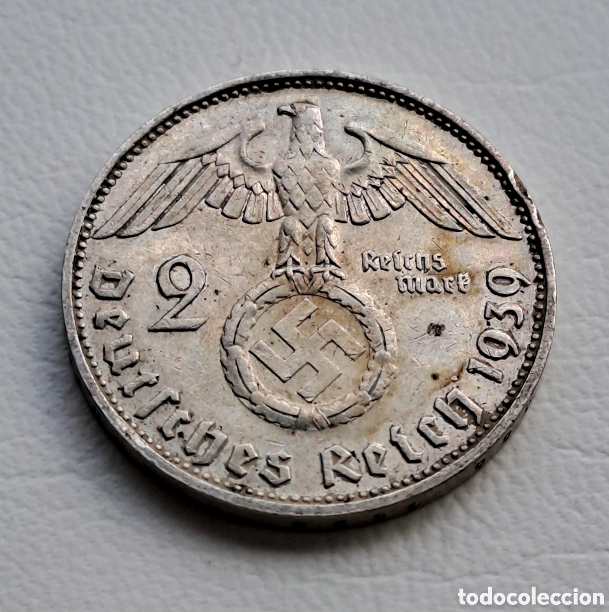 Old Coins of Europe: Alemania Tercer Reich 2 Marcos 1939 J