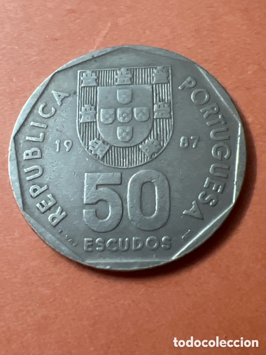 Monedas antiguas de Europa: C543. 50 escudos de Portugal. A&ntilde;o 1987