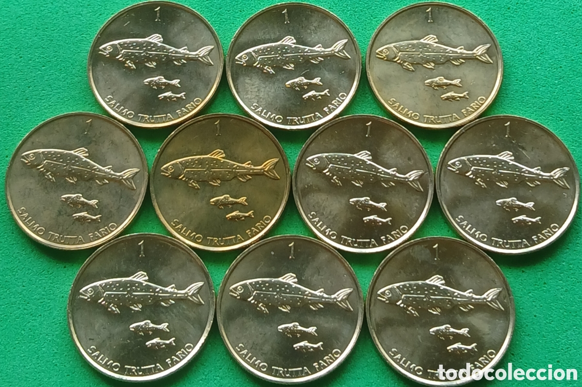 Monedas antiguas de Europa: Eslovenia 1 tolar 2004 x 10 monedas. Km#4