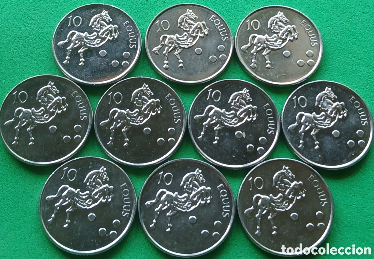 Monedas antiguas de Europa: Eslovenia 10 tolarjev 2006 x 10 monedas. Km#41