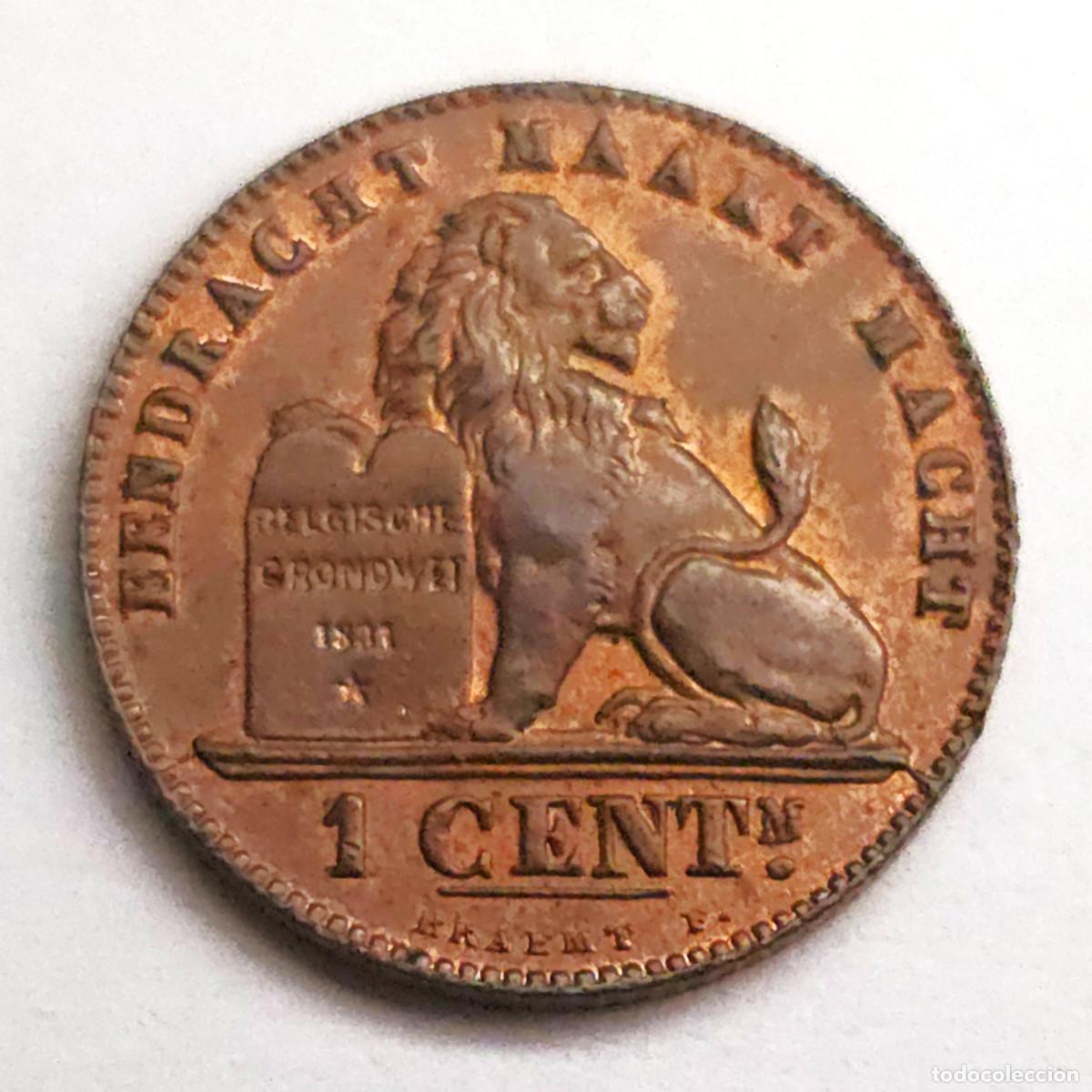 Monedas antiguas de Europa: MONEDA BELGICA 1 CENTIMO 1907 SC-