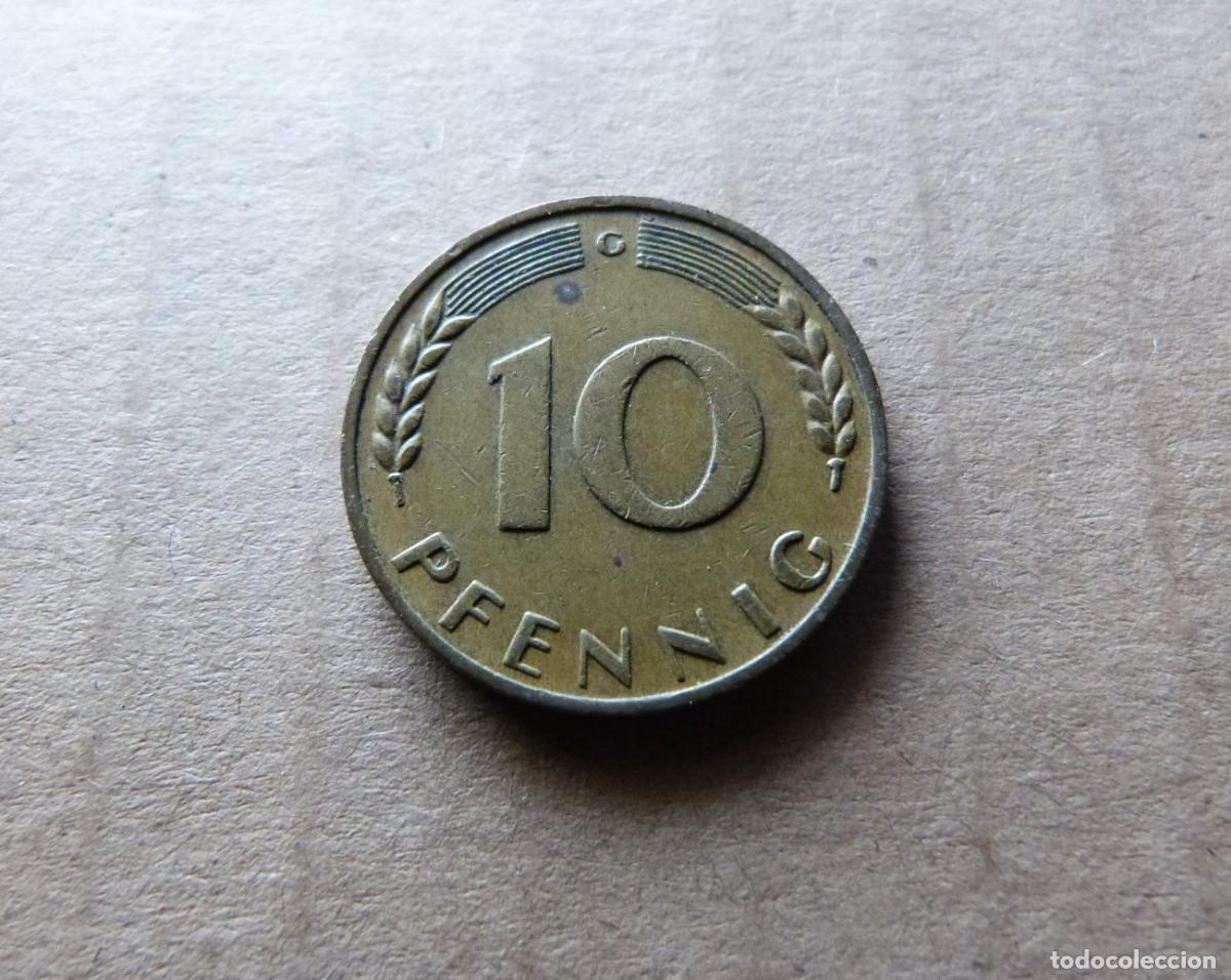 Monedas antiguas de Europa: Moneda de 10 diez Peniques 10 Pfennig Bundesrepublik Deutschland A&ntilde;o 1967 Republica Federal Alemania