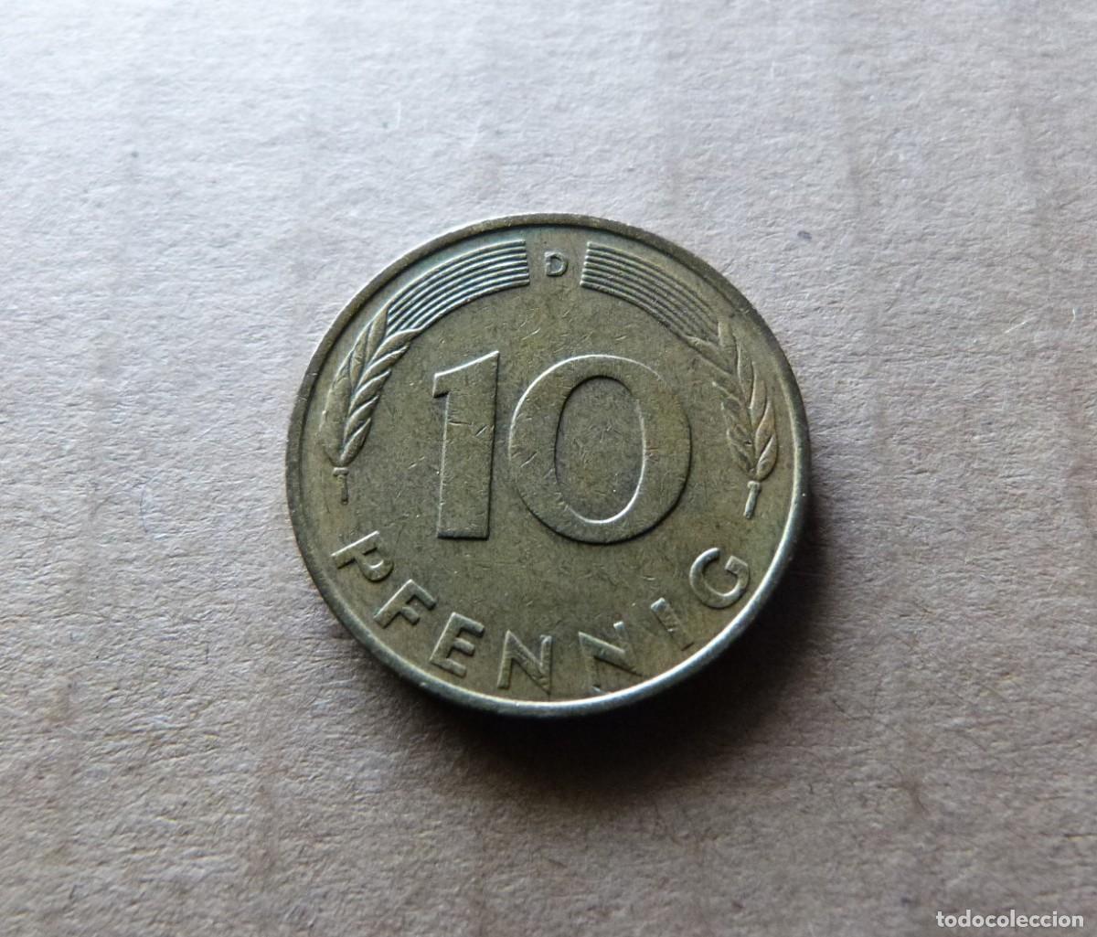 Monedas antiguas de Europa: Moneda de 10 diez Peniques 10 Pfennig Bundesrepublik Deutschland A&ntilde;o 1976 Republica Federal Alemania