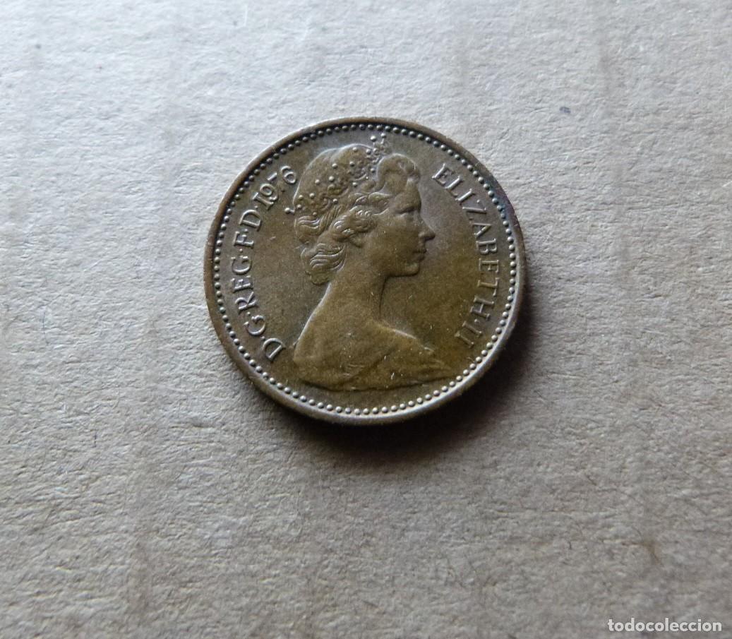 Monedas antiguas de Europa: Moneda de 1/2 medio penique Inglaterra Elizabeth II Gran Breta&ntilde;a Reino Unido 1976