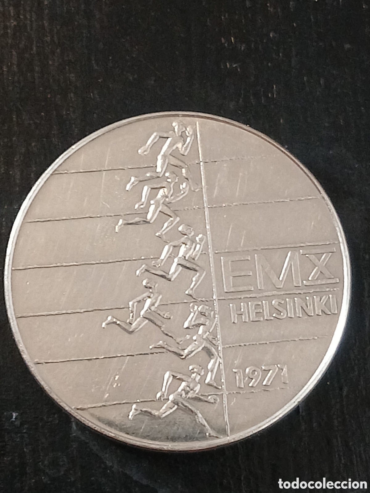 Monedas antiguas de Europa: 10 Marcos Finlandia 1971 Plata EMX Helsinki Campeonato Europeo Atletismo