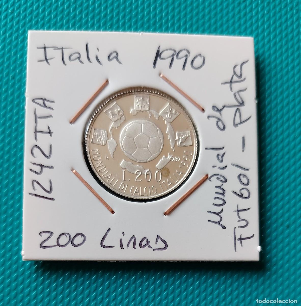 Monedas antiguas de Europa: MONEDA DE ITALIA - 200 LIRAS DE PLATA A&Ntilde;O 1990 - MUNDIAL DE FUTBOL - 1242ITA