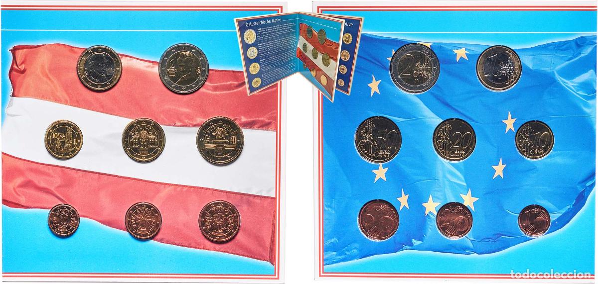 Monedas antiguas de Europa: Austria Second Republic 2002 Euro Set with 8 coins (1st map) BU
