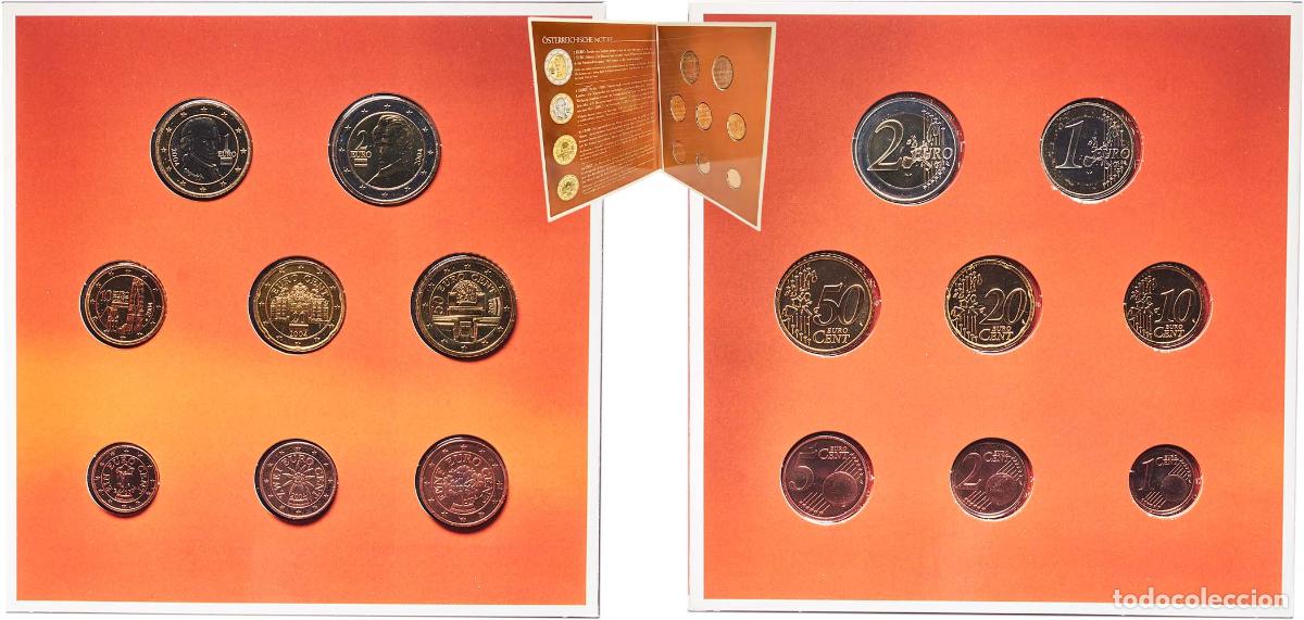Monedas antiguas de Europa: Austria Second Republic 2004 Euro Set with 8 coins (1st map) BU