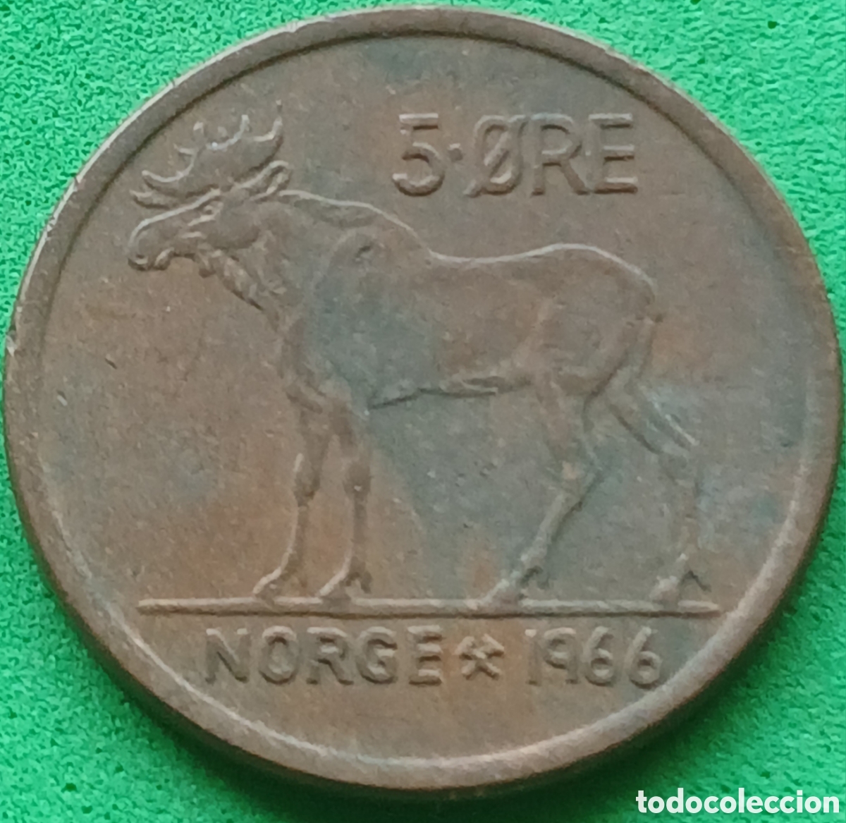 Monedas antiguas de Europa: Noruega 5 ore 1966 km#405