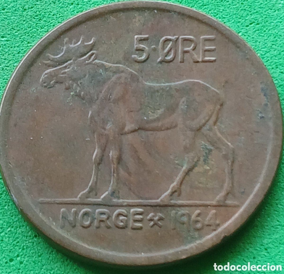 Monedas antiguas de Europa: Noruega 5 ore 1964 km#405