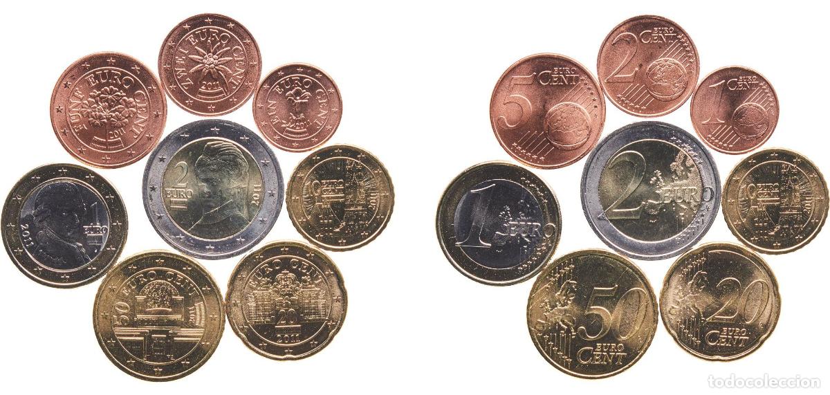 Monedas antiguas de Europa: Austria Second Republic 2011 Lot Euro with 8 coins (2nd map) BU