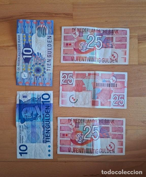 Monedas antiguas de Europa: Pa&iacute;ses Bajos. 5 Billetes Gulden 1968-1997
