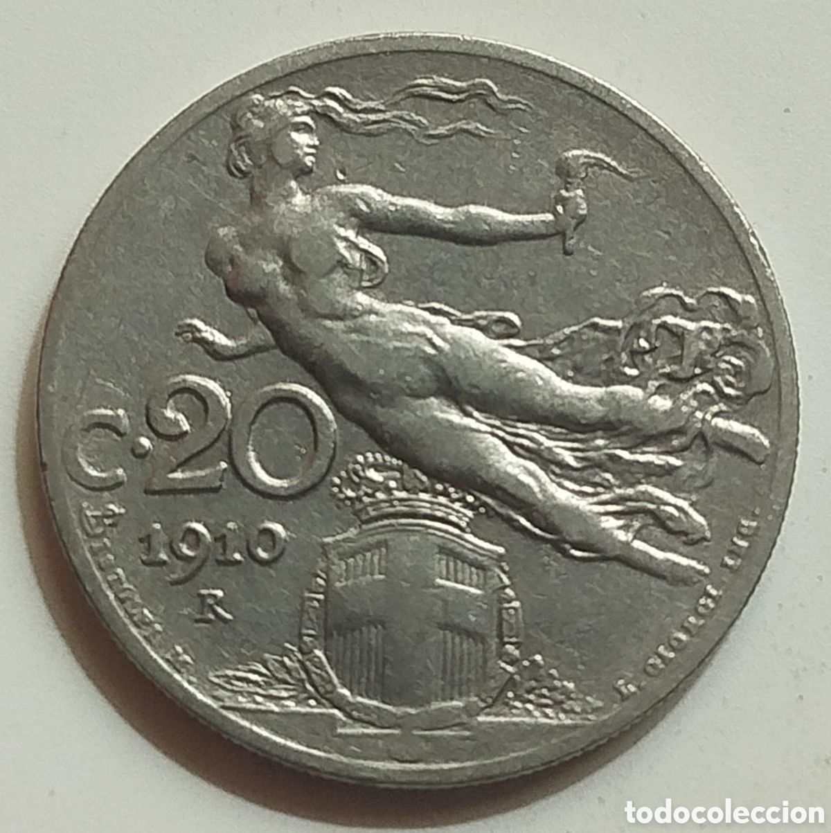 Monedas antiguas de Europa: Moneda 20 Centesimi - C&eacute;ntimos Italia 1910