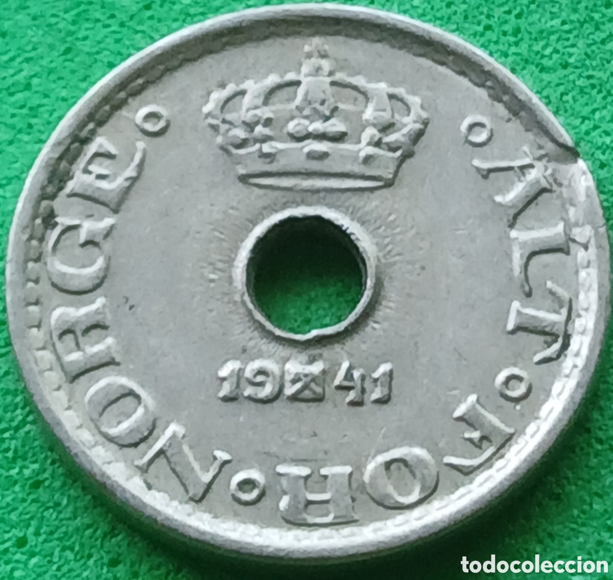 Monedas antiguas de Europa: Noruega 10 ore 1941 km#383