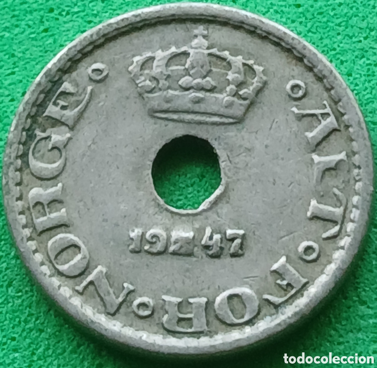 Monedas antiguas de Europa: Noruega 10 ore 1947 km#383
