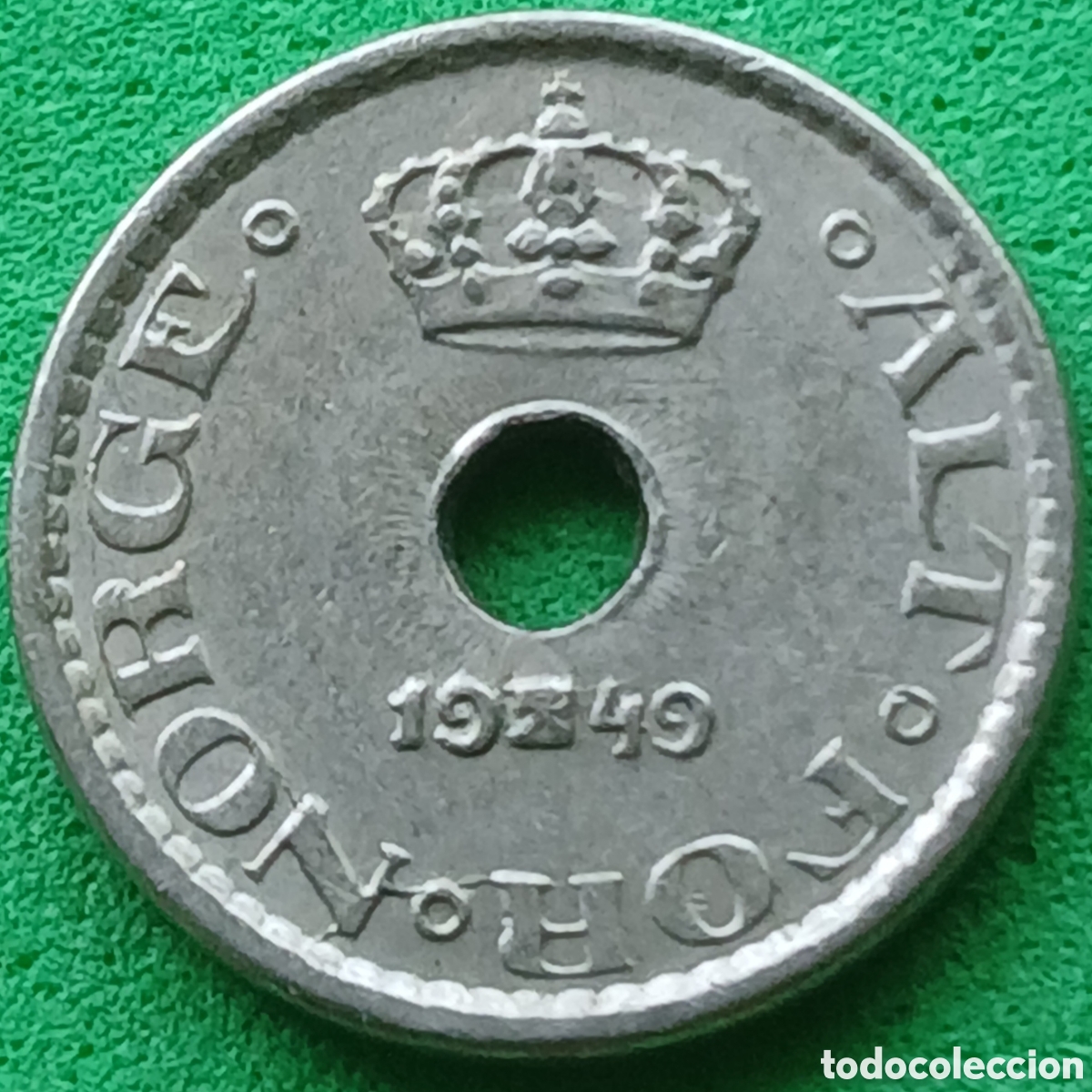 Monedas antiguas de Europa: Noruega 10 ore 1949 km#383