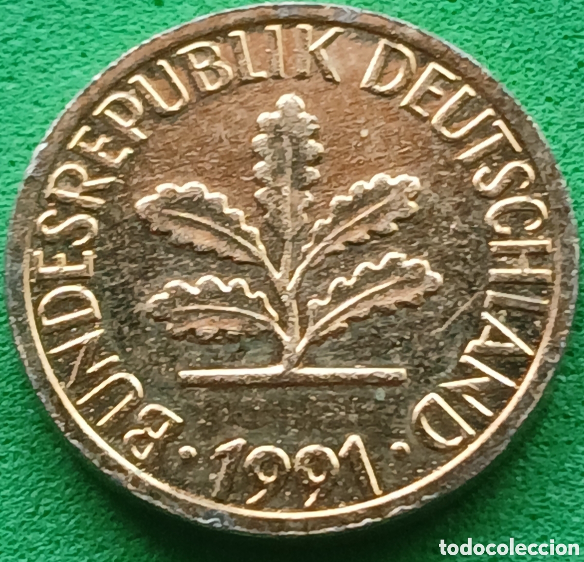 Monedas antiguas de Europa: Alemania Federal 1 pfennig 1991 G km#105
