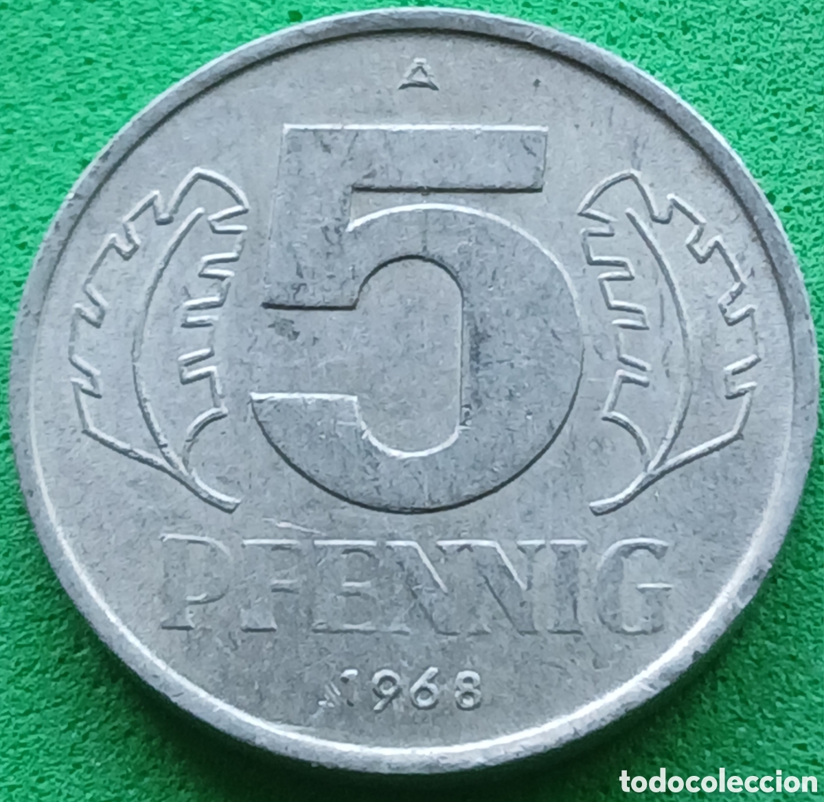 Monedas antiguas de Europa: Alemania Oriental 5 pfennig 1968 km#9.1