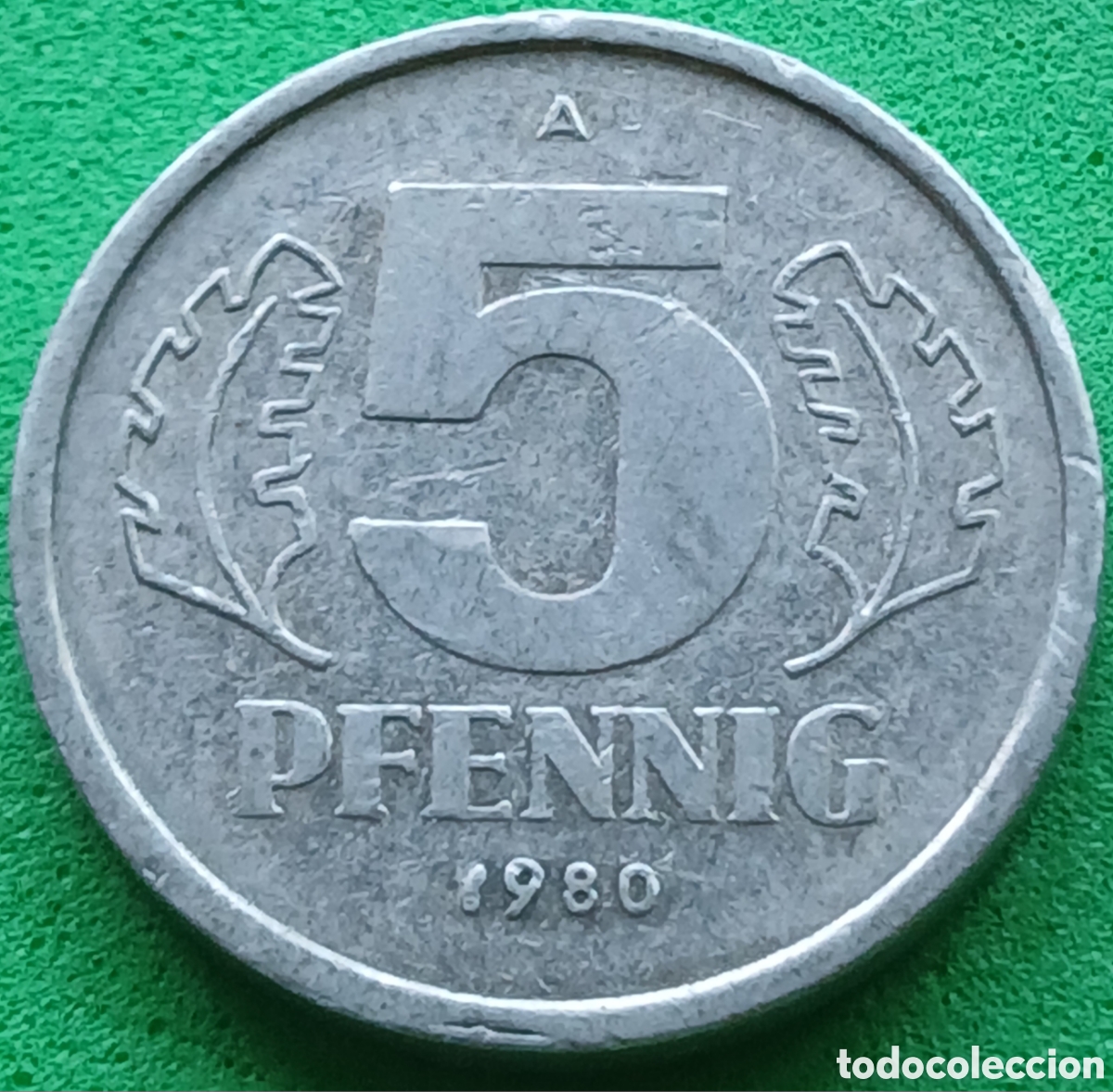 Monedas antiguas de Europa: Alemania Oriental 5 pfennig 1980 km#9.2